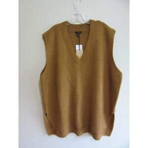 HALOGEN Brown Sugar V-Neck 3X Pullover Sleeveless Business Career Church Sweater